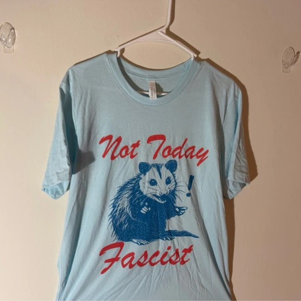 H&M Sky Blue Tee with Red Graphic